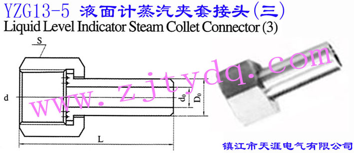 YZG13-5 ҺӋA׽^()Liquid Level Indicator Steam Collet Connector 3